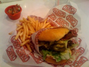 burger and fries Good food for a good cause.